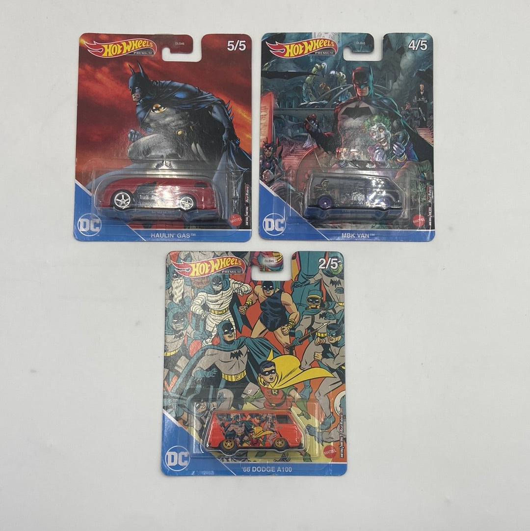 New Hot Wheels Premium DC 3 Pack Bundle 2/5 4/5 5/5 HCN94 HCN87 HCN96