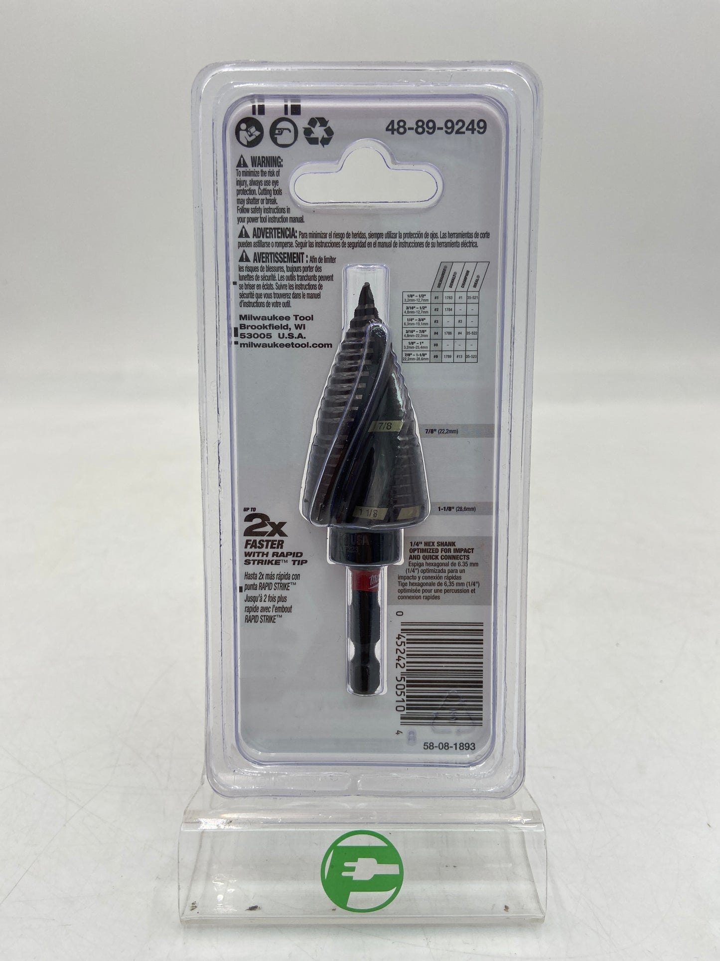 New Milwaukee Impact Step Drill Bit #9 Drill Bit 48-89-9249