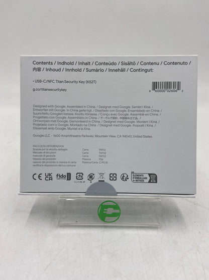 New Google Google Cloud Titan Security Key Security Key K52T