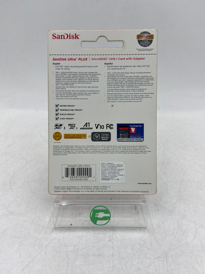New SanDisk Ultra PLUS 128GB microSDXC UHS-I Card with Adapter microSD