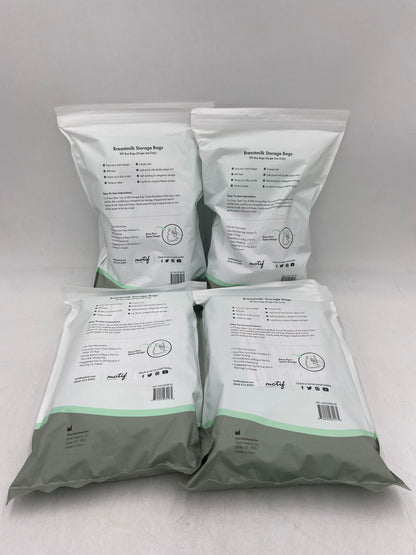 New Motif Medical LOT OF 4 Breast Milk Storage Bag 100 Count 8oz (400 Bags Total) AAC0008-06