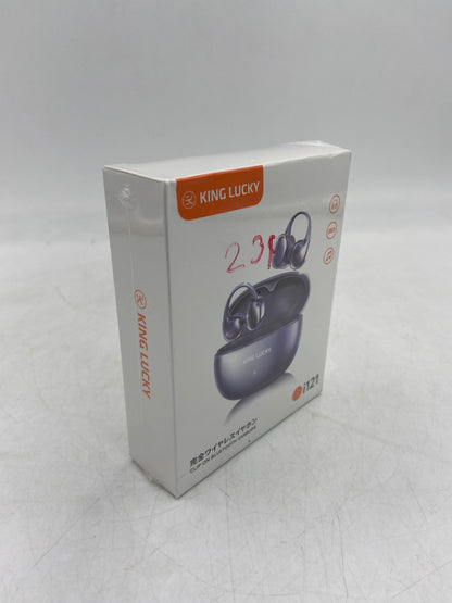 New King Lucky Clip On BlueTooth EarBuds Black Noise Canceling Wireless Open Ear