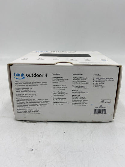 New Open Box Amazon Blink Outdoor 4 3 Camera System