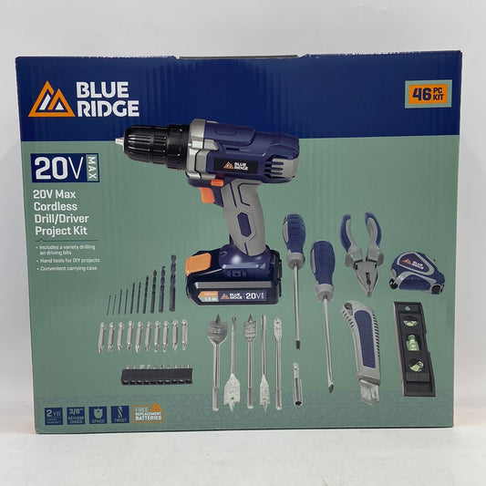 New Blue Ridge Tools 46pc 20v Max Cordless Project Kit BR2812U