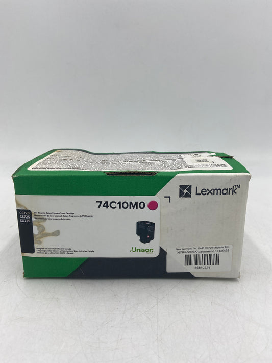 New Lexmark 74C10M0 CS720 Magenta Toner Cartridge - Water Damaged Box