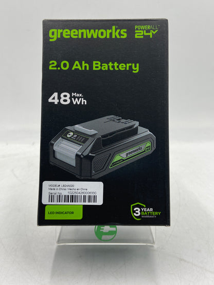 New GREENWORKS 2.0 AH BATTERY LED Indicator Rechargeable Power Tool Battery LB24A020