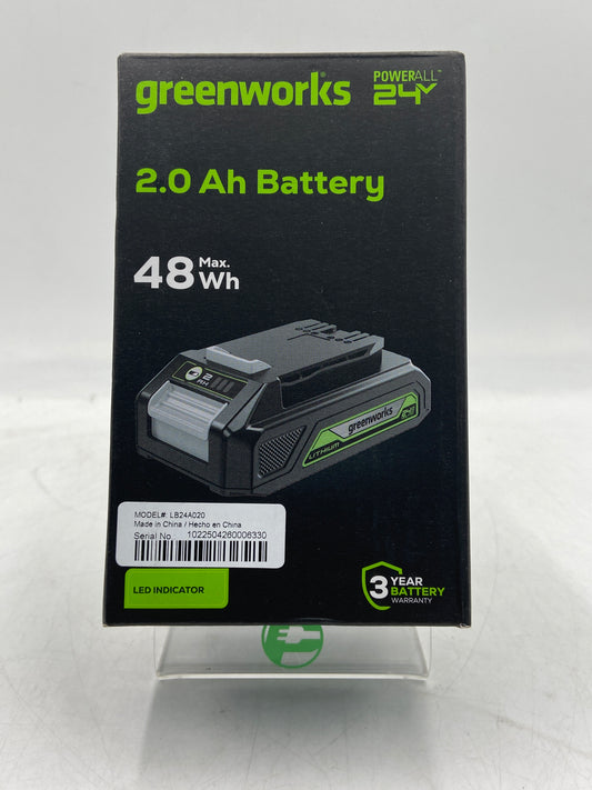 New GREENWORKS 2.0 AH BATTERY LED Indicator Rechargeable Power Tool Battery LB24A020