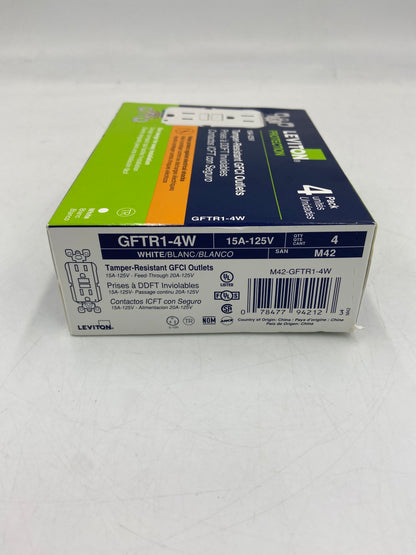 New LEVITON 15A-125V Outlet GFTR1-4W