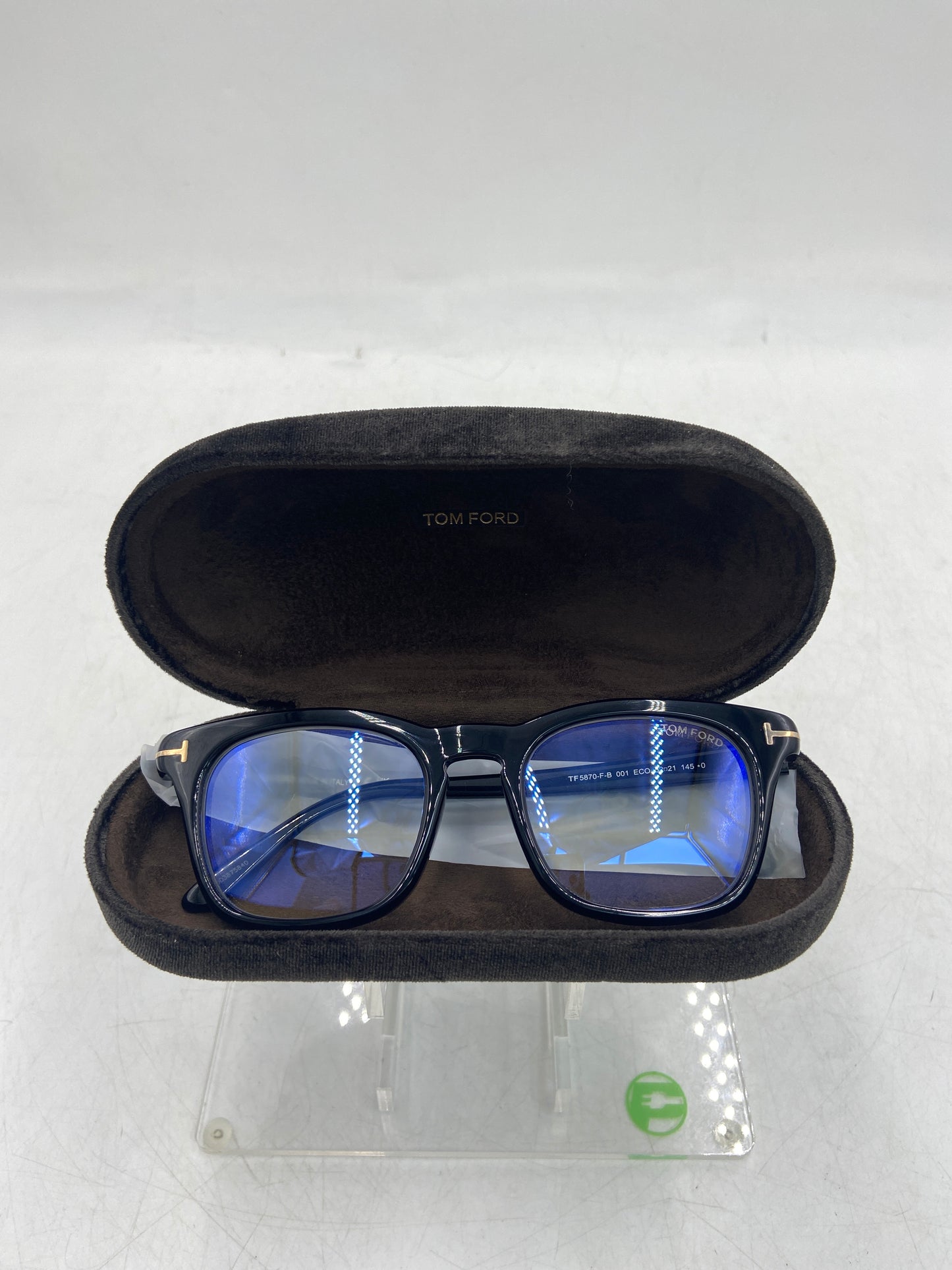 New Tom Ford TF 5870-B 001 Shiny Black Designer Eye Glasses 5870-B