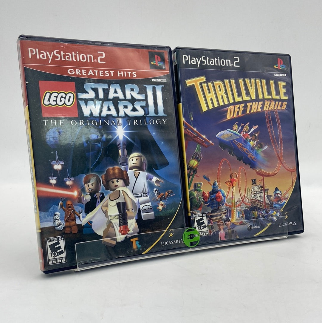 Lot of 2 Sony PlayStation 2 PS2 Games Star Wars and Thrillville