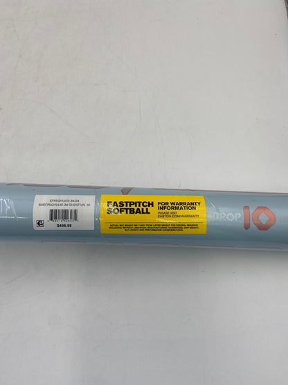 New Easton Ghost Unlimited 34/24 Drop 10 Softball Bat