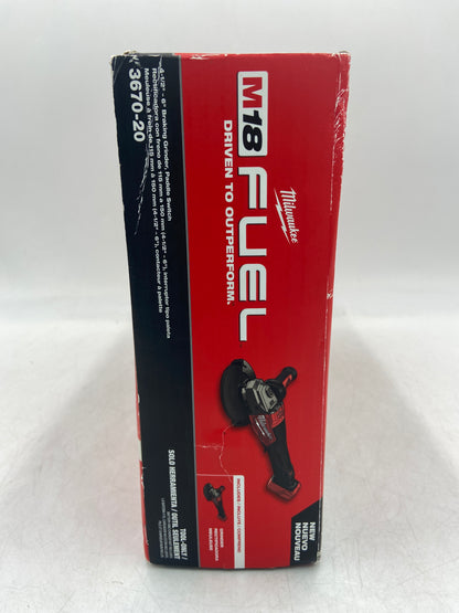 New Milwaukee 3670-20 M18 18V 4-1/2"-6" Braking Grinder, Paddle Switch Power Tool Only