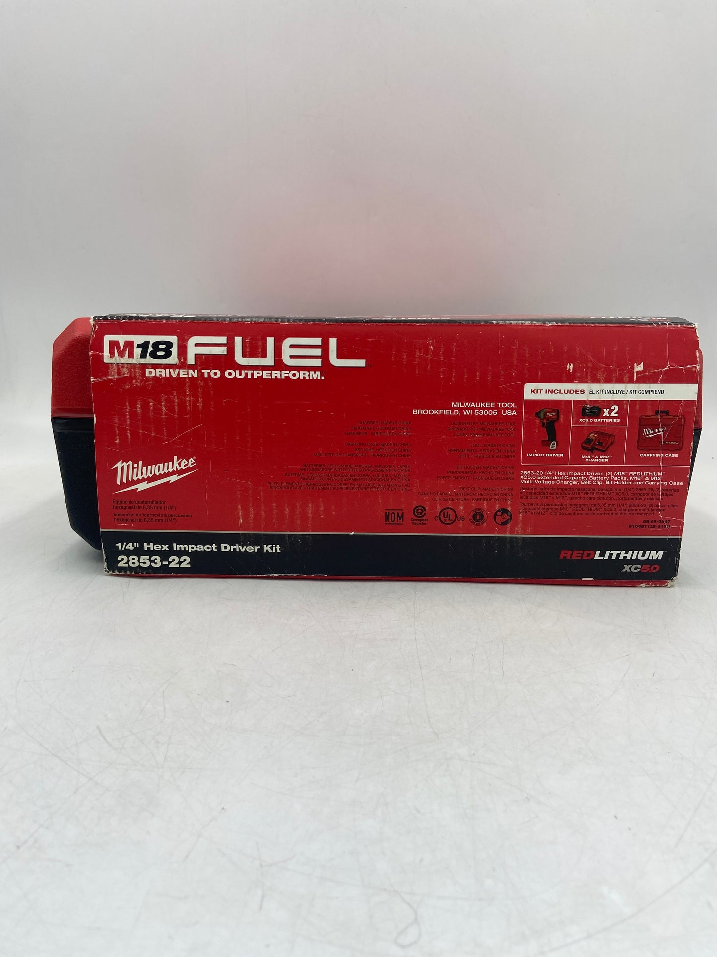 New Milwaukee 2853-22 M18 18V 1/4" Hex Impact Driver Power Tool Kit