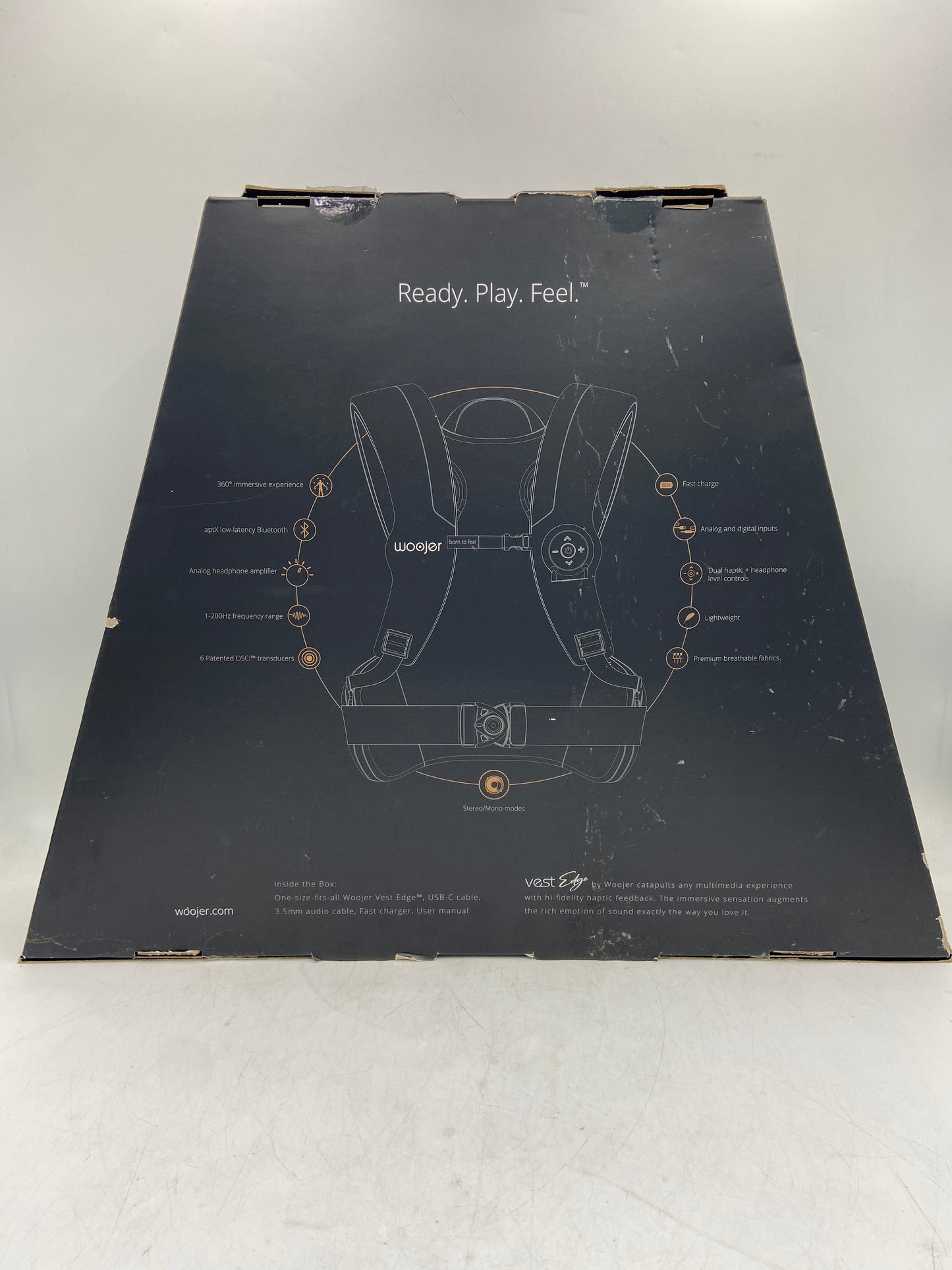 New Open Box Woojer Vest Edge Video Game VR Haptic Vest WJRVE101