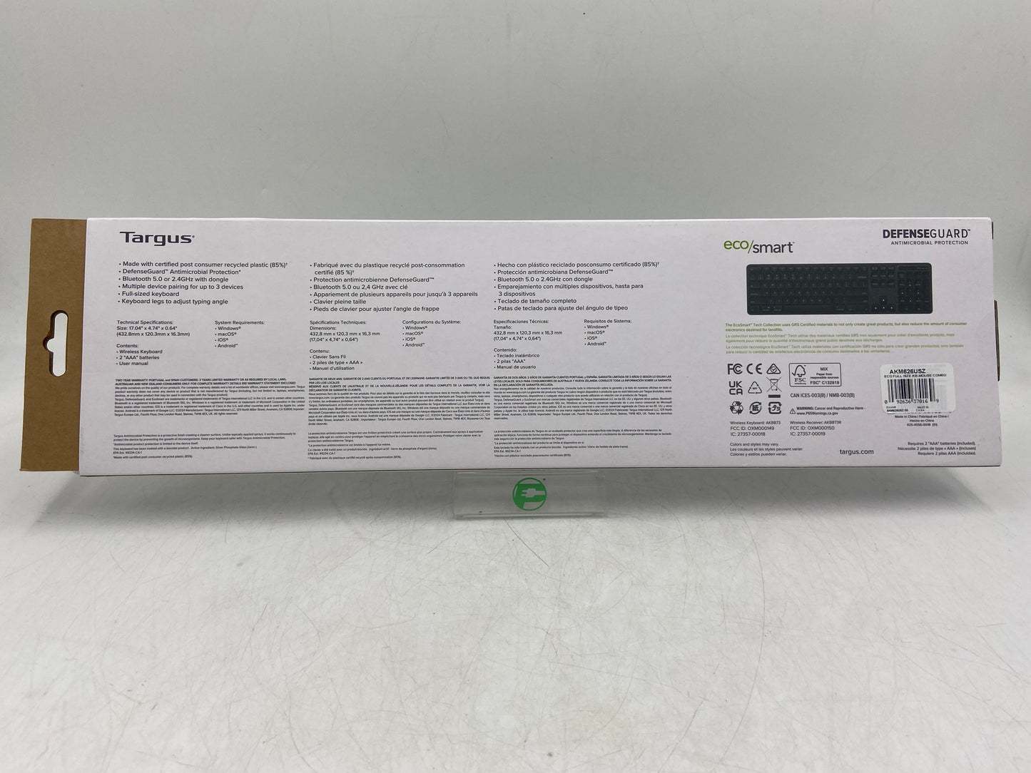 New Targus Eco-Smart Full-Sized Wireless Keyboard Black