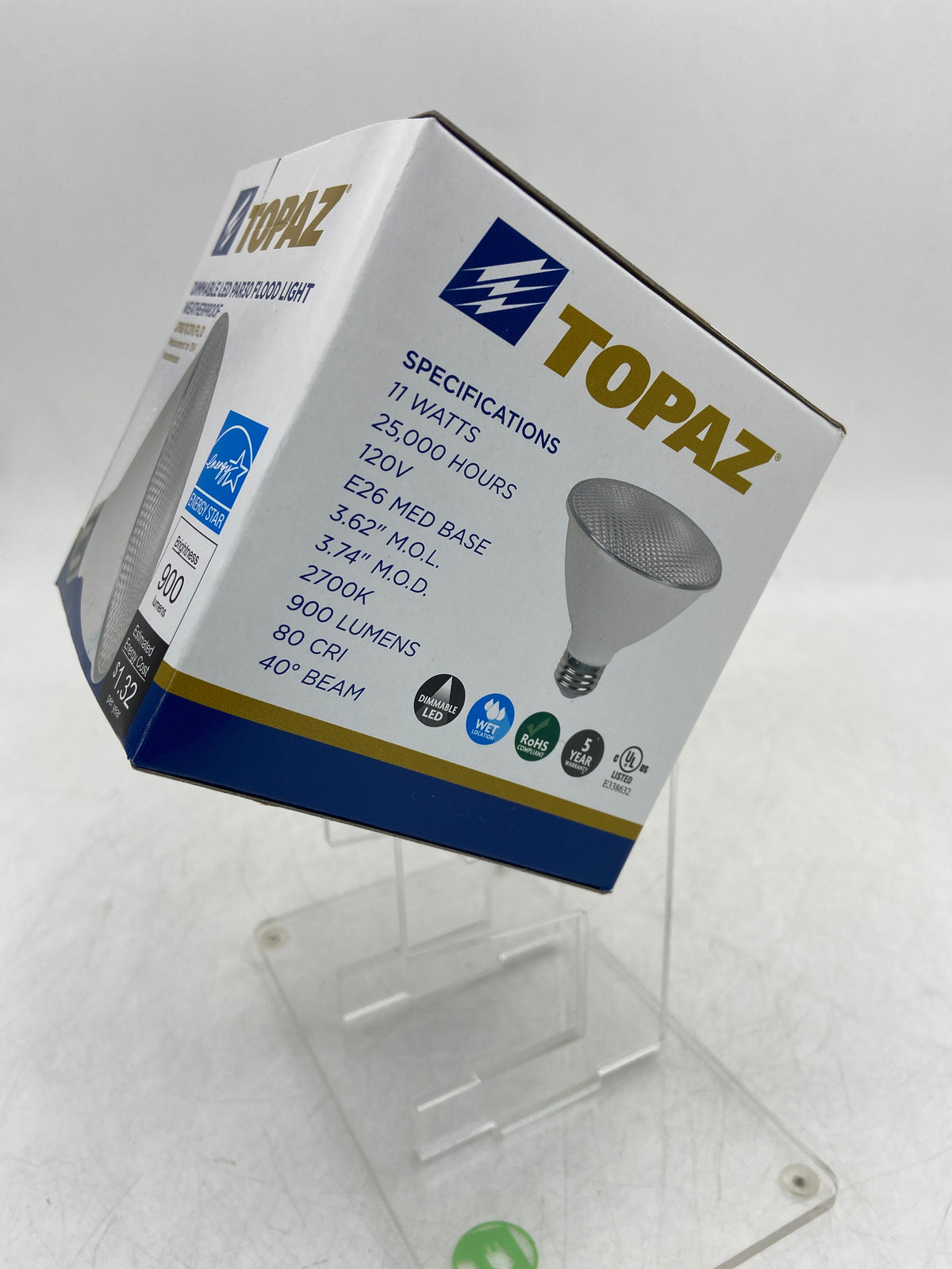 New Topaz LOT OF 6 LED Floodlight PAR30 Flood Light LP30/11/27K/FL/D-46 White