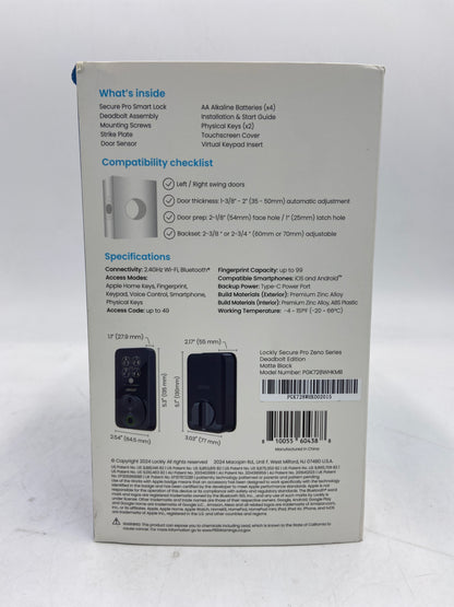 New LOCKLY Secure Pro Zeno Series Smart Lock Black PGK728WHKMB