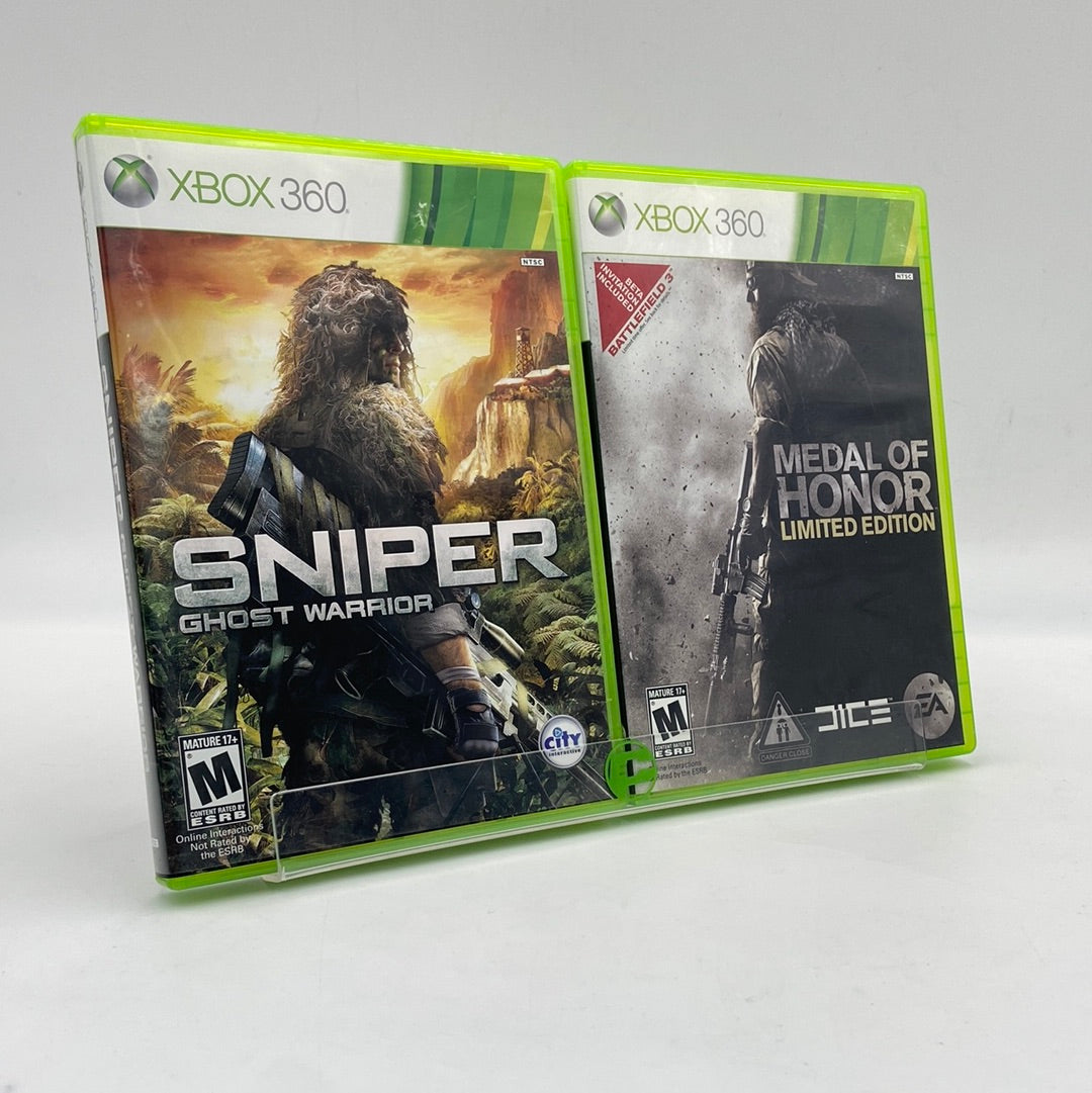 Lot of 2 Microsoft Xbox 360 Games Sniper Ghost Warrior Medal of Honor