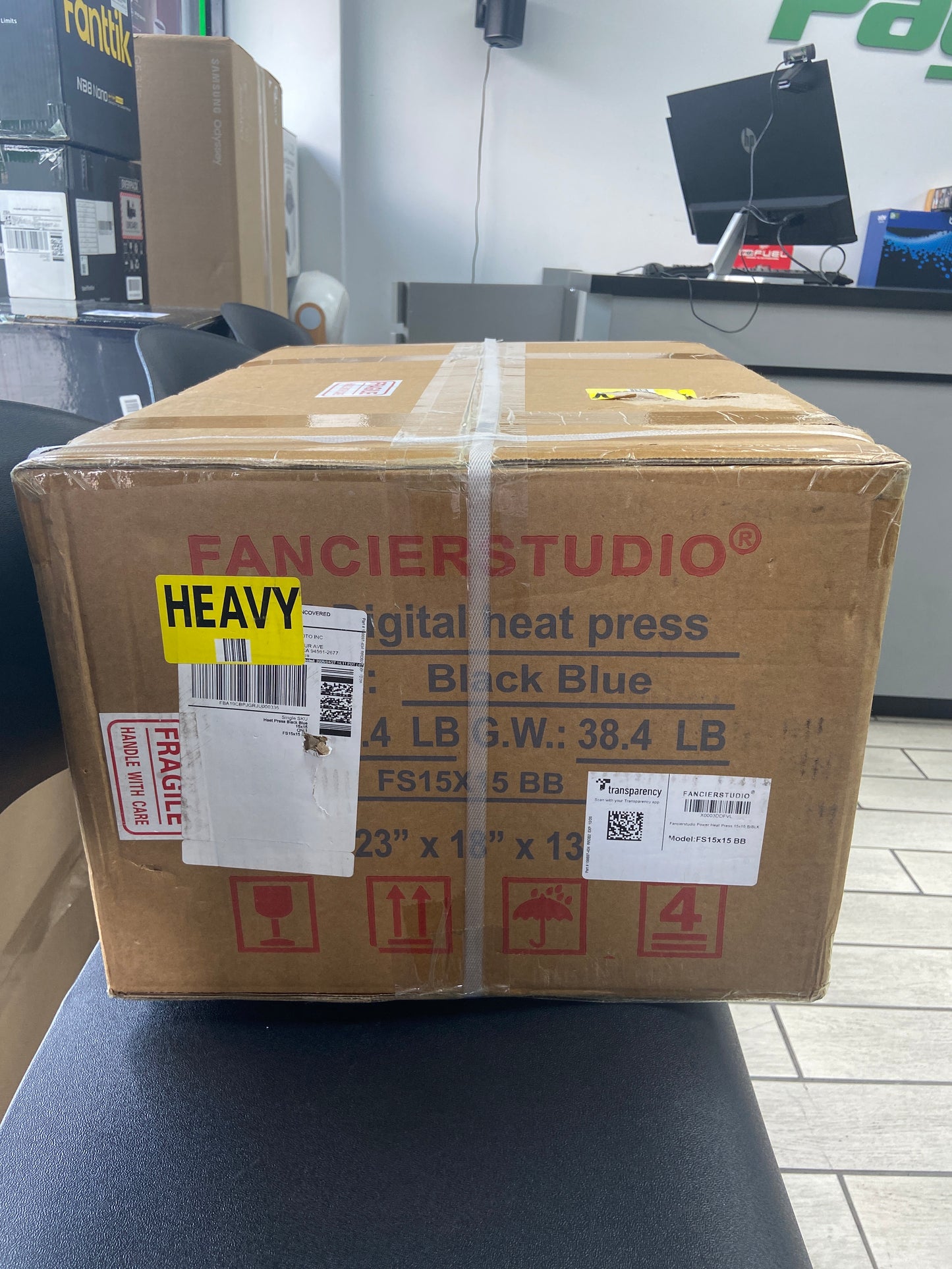 New Fancierstudio DG 15x15  Power Heat Press FS15X15 BB Black