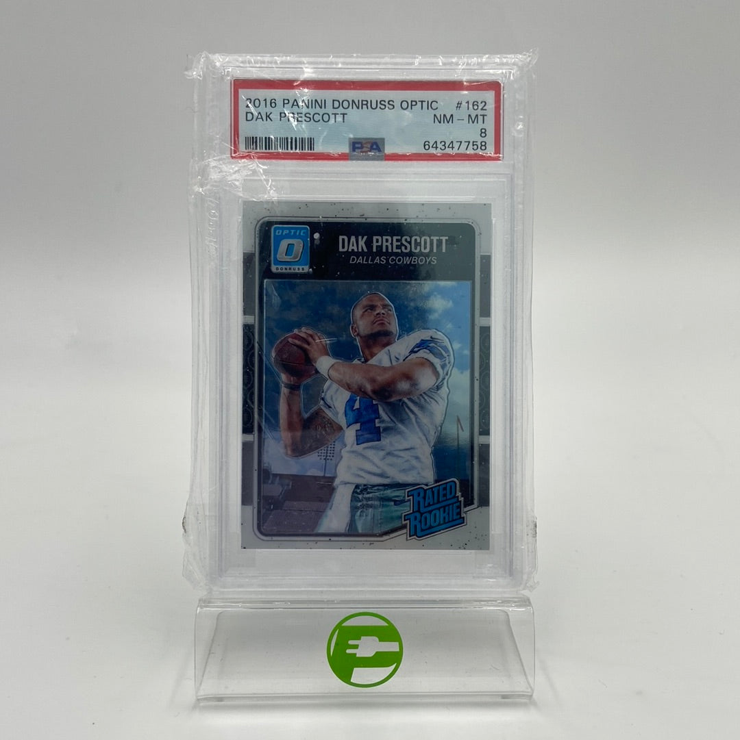 2016 Panini Donruss Optic Dak Prescott Trading Cards 162 NM-MT 8 PSA Verified