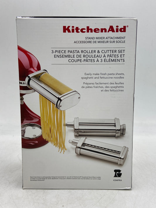 New Kitchen Aid 3-Piece Pasta Roller & Cutter Set Stand Mixer Attachment KSMPRA