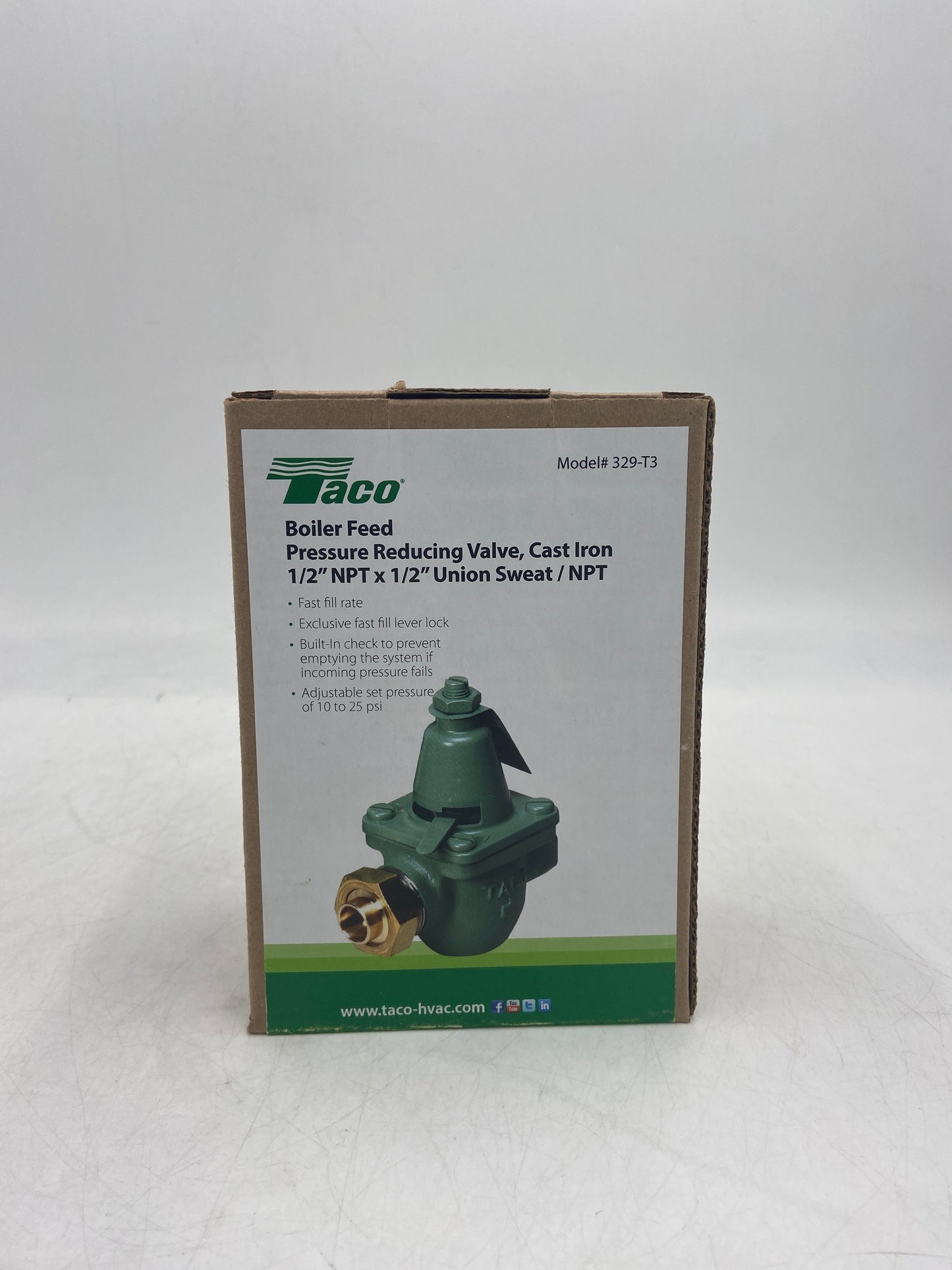 New Taco Boiler Feed 1/2" NPT x 1/2" Union Sweat / NPT Cast Iron Pressure 