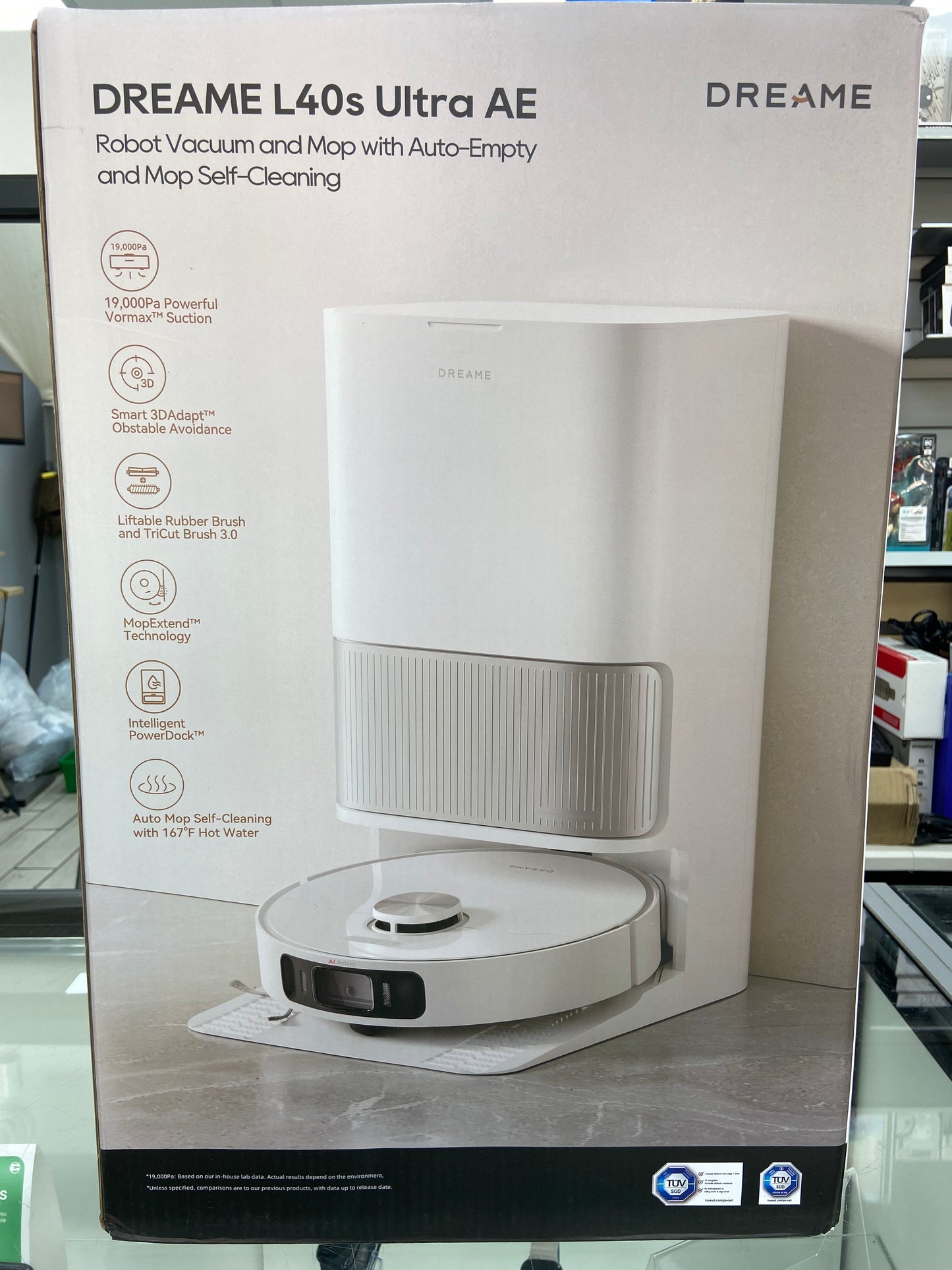 New Open Box Dreame L40s Ultra AE Robotic Vacuum Cleaner RLL77SE White
