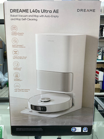 New Open Box Dreame L40s Ultra AE Robotic Vacuum Cleaner RLL77SE White