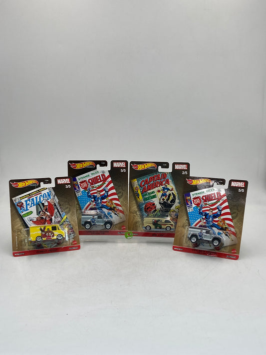 New Hot Wheels Premium Marvel Bundle Lot of 4 Marvel Comics DLB45