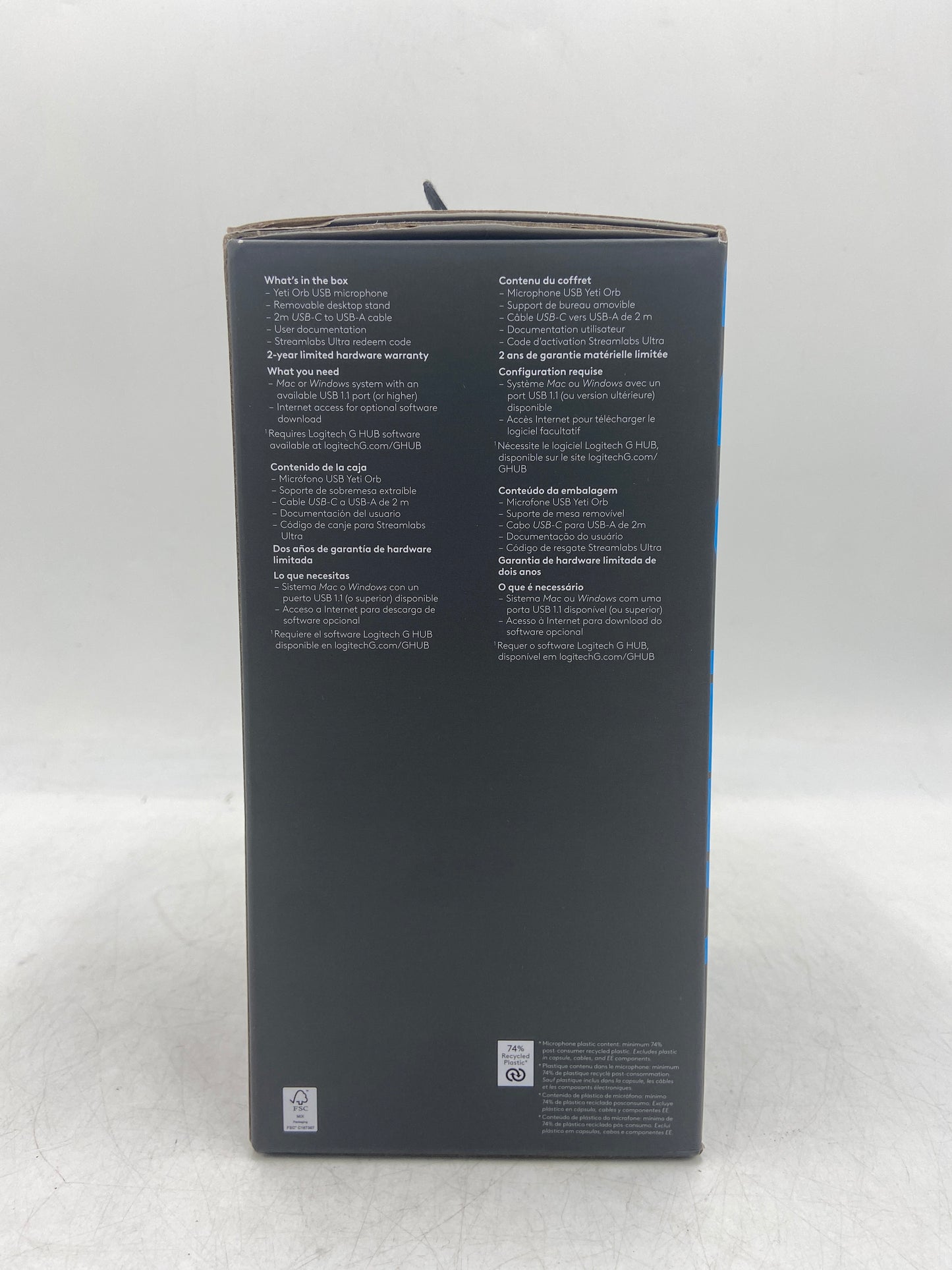 New Logitech Yeti Orb RGB Condenser Gaming Mic 988-000549