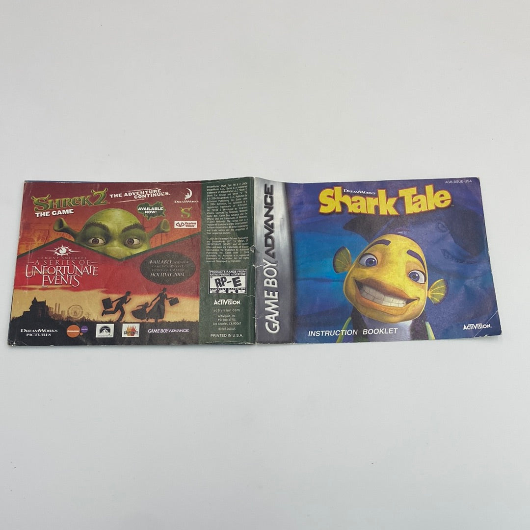 Shark Tale (Nintendo GameBoy Advance, 2006) Manual Only