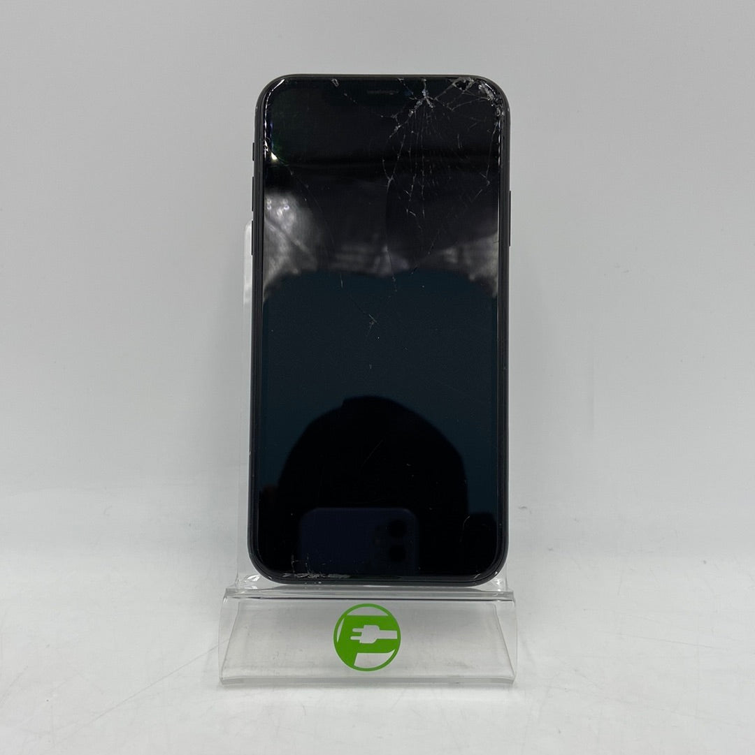 Broken Unlocked Apple iPhone XR 64GB Black A1984 Cracked Clean