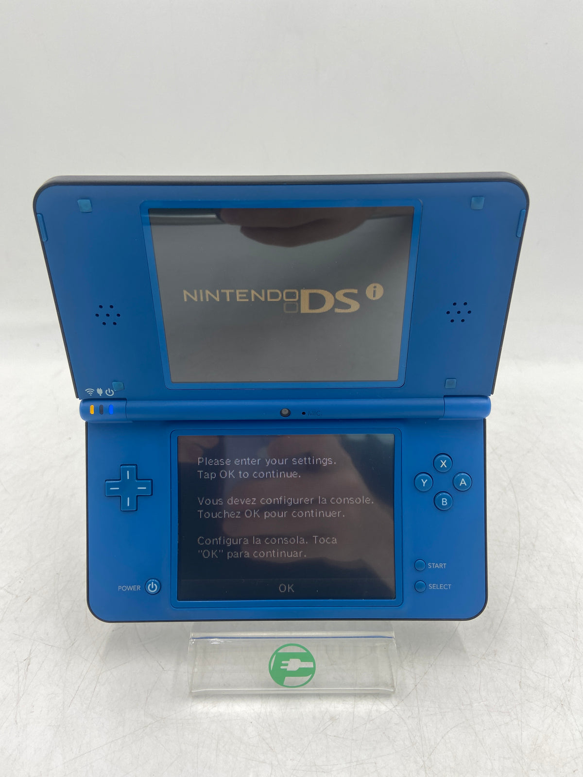 Broken Nintendo DSi XL Handheld Game Console Only UTL-001 Blue/Black- Yellow Top LCD Screen