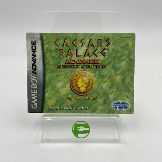 Caesars Palace Advance: Millennium Gold Edition (Nintendo GameBoy Advance) Manual Only