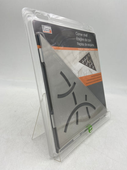 New Schluter Systems Triangular Brushed Stainless Steel Curve Corner Shelf for Tiled Shower SES1D6EB