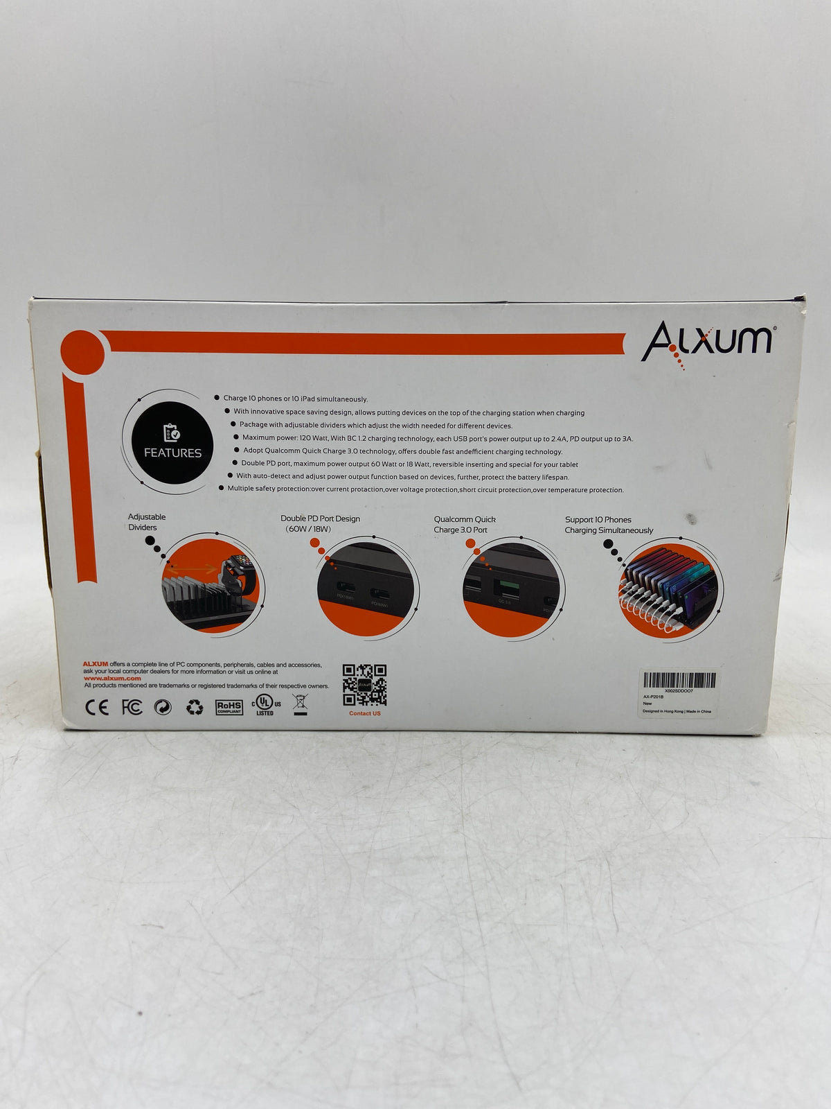 New Alxum 120W 10 Port USB Charging Station USB Charging Station AX-P2012B