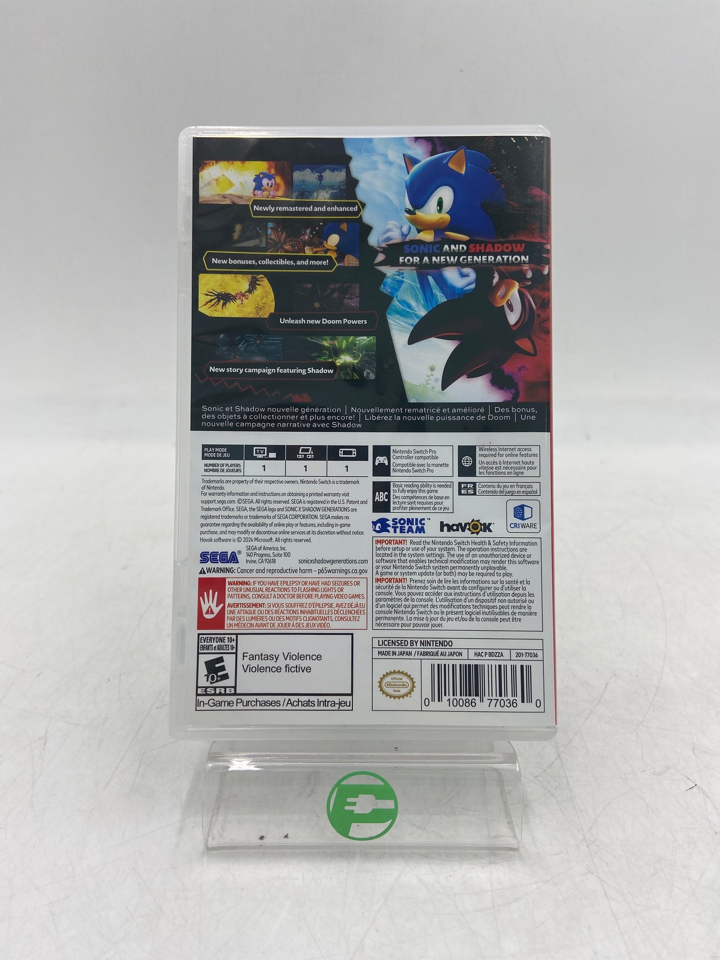 Sonic x Shadow: Generations (Nintendo Switch, 2024) Video Game