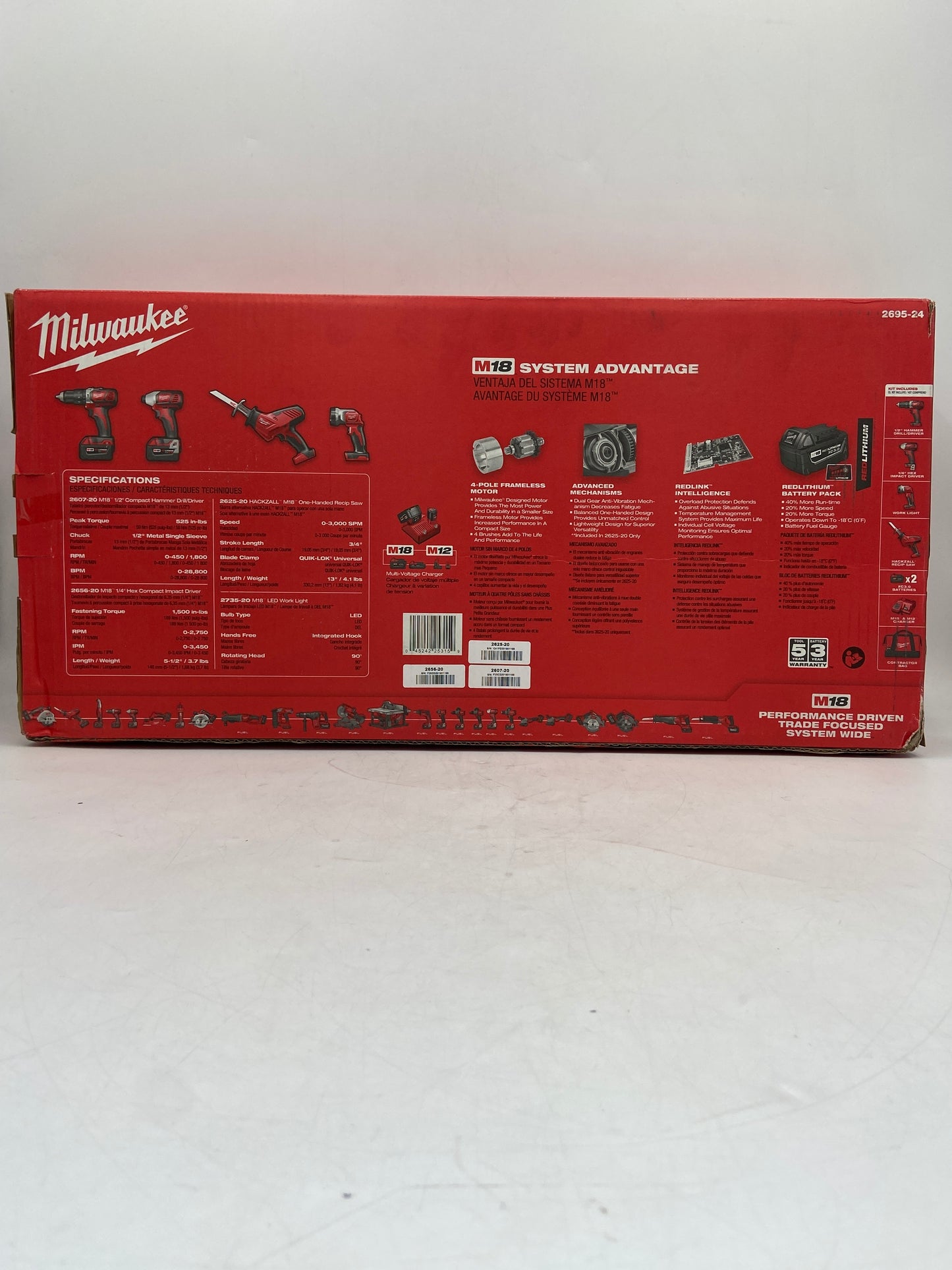 New Milwaukee 2695-24 M18 18V M18 4-Tool Combo Kit