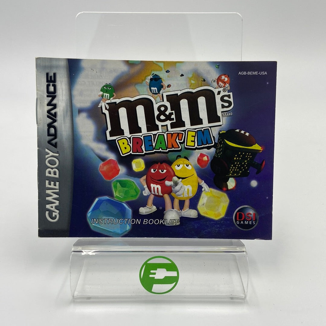 M&M's Break' Em (Nintendo GameBoy Advance, 2007) Manual Only