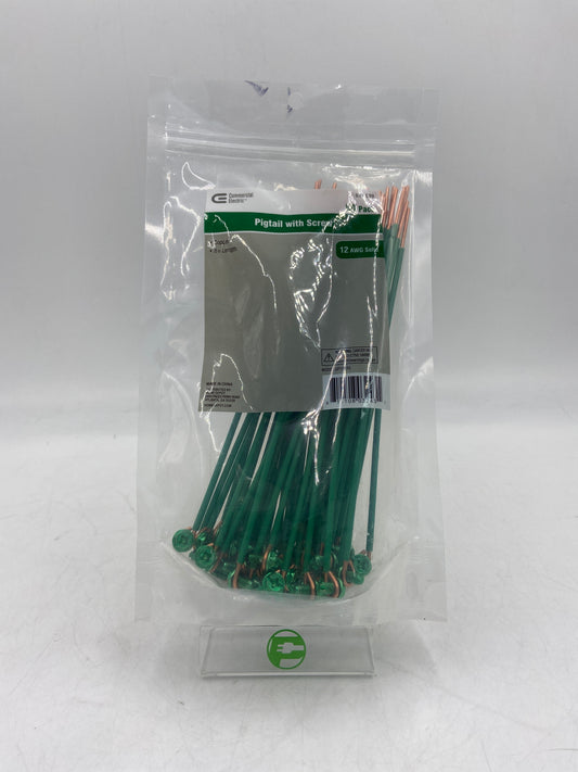 New COMMERCIAL ELECTRIC PIGTAIL WITH SCREW 50 PACK