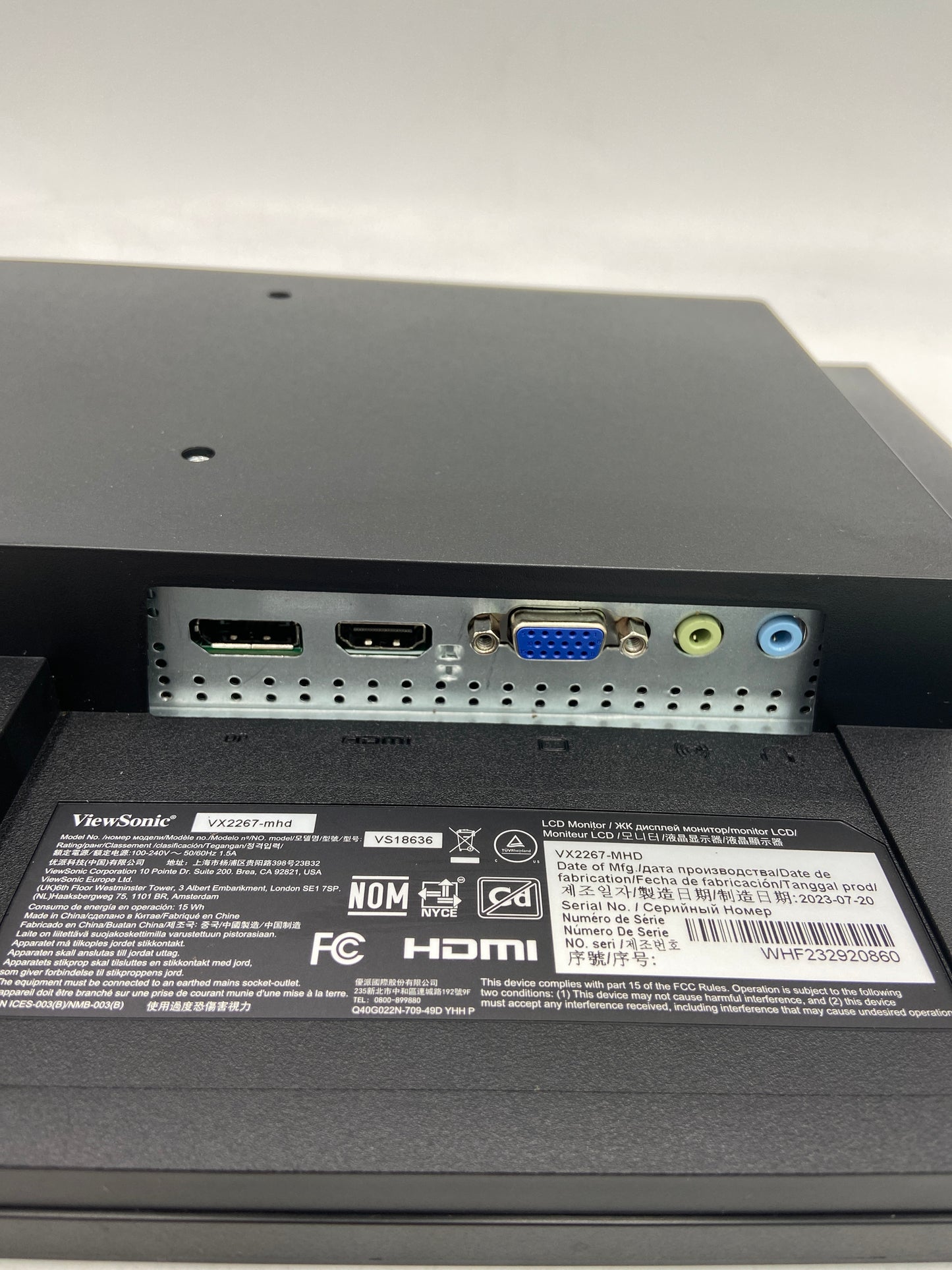 ViewSonic 21.5" VX2267-mhd 1080p Full HD LED Backlit Display VS18636