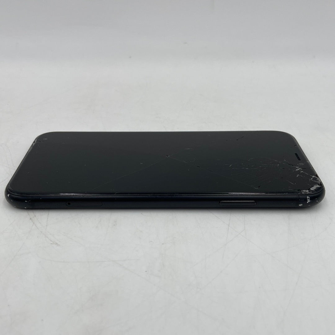 Broken Unlocked Apple iPhone XR 64GB Black A1984 Cracked Clean