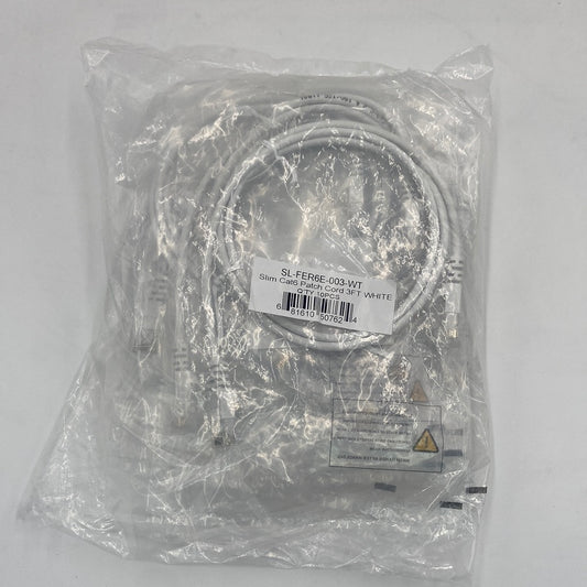 New Brandmax Slim Cat6 Patch Cord 3ft 10 Pack SL-FER6E-003-WT