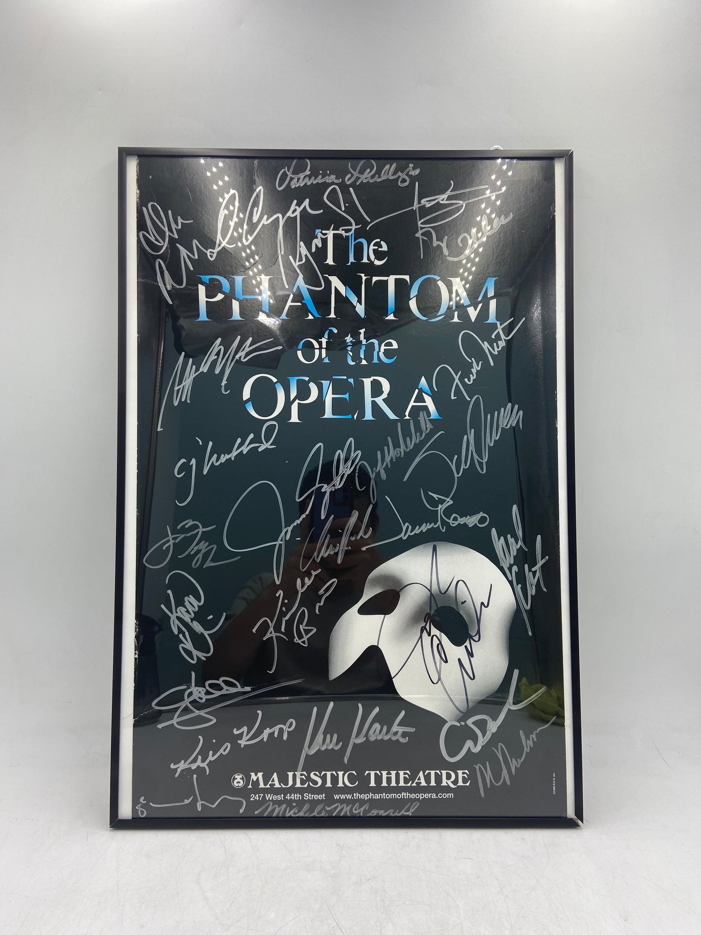 Phantom of the Opera Broadway Cast Signed Majestic Theatre Collectible Framed Poster