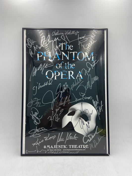 Phantom of the Opera Broadway Cast Signed Majestic Theatre Collectible Framed Poster