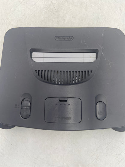 Nintendo N64 Console Gaming System NUS-001 Smoke/Clear Black With 2 Controllers and Wires