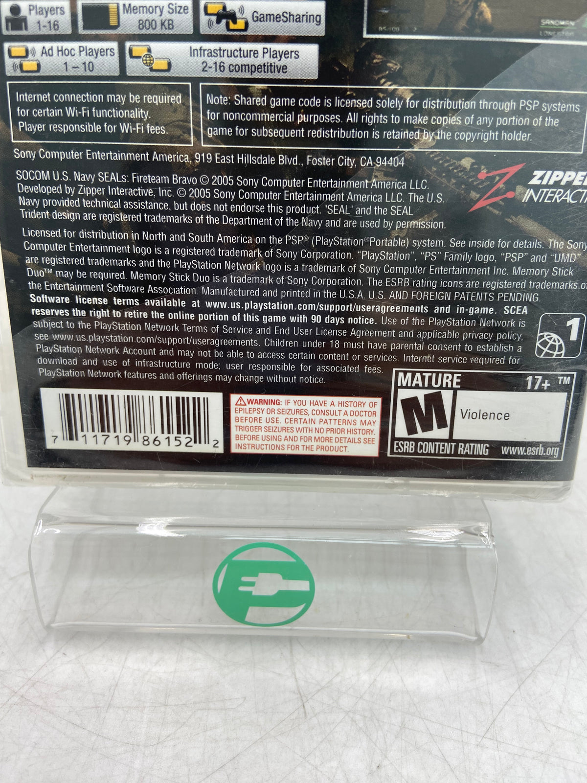 New Socom: U.S. Navy Seales Fireteam Bravo (Sony PlayStation Portable PSP, 2005)