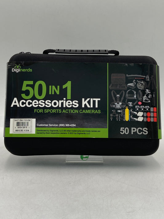 New Diginerds 50-In-1 Accessories Kit for Sports Action Cameras T50V2BK