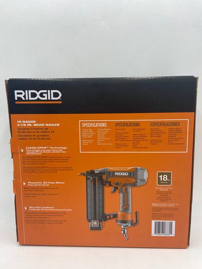 New RIDGID R213BNF NAILER 18 GAUGE 2-18 " INCH BRAD NAILER 1003-108=230