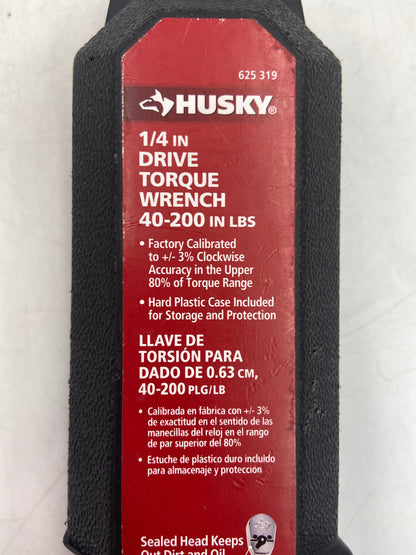 New Husky 1/4 inch Drive Torque Wrench 40-200 LBS 625319